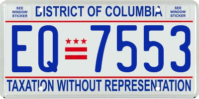 DC license plate EQ7553