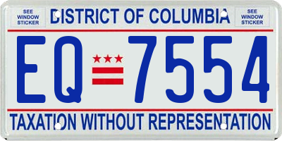 DC license plate EQ7554