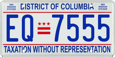 DC license plate EQ7555