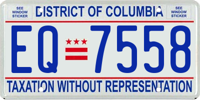 DC license plate EQ7558