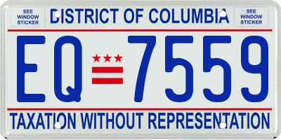 DC license plate EQ7559
