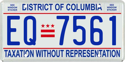 DC license plate EQ7561