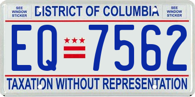 DC license plate EQ7562