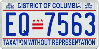 DC license plate EQ7563