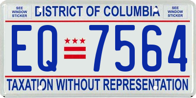 DC license plate EQ7564