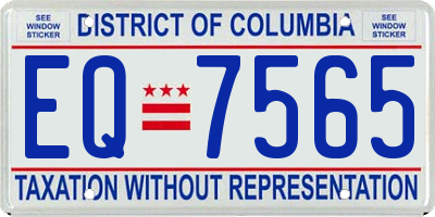 DC license plate EQ7565