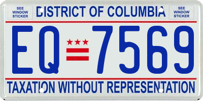 DC license plate EQ7569