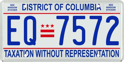 DC license plate EQ7572