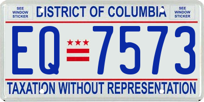 DC license plate EQ7573