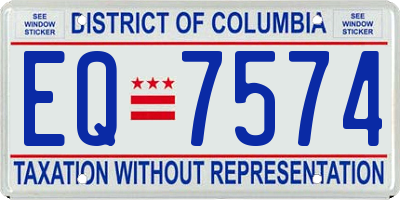 DC license plate EQ7574