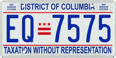 DC license plate EQ7575