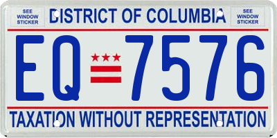 DC license plate EQ7576