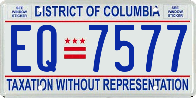 DC license plate EQ7577
