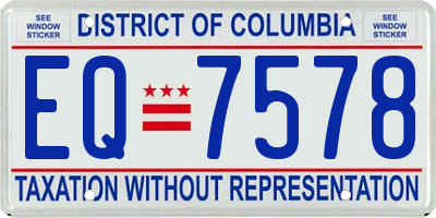 DC license plate EQ7578