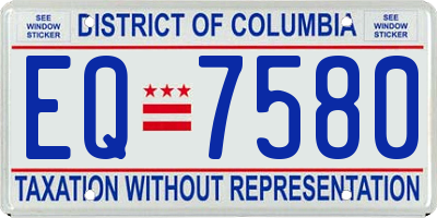 DC license plate EQ7580