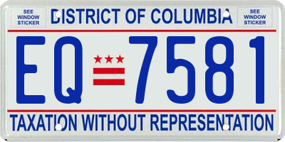DC license plate EQ7581