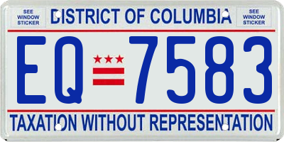 DC license plate EQ7583
