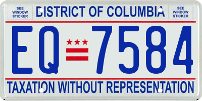 DC license plate EQ7584