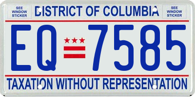 DC license plate EQ7585