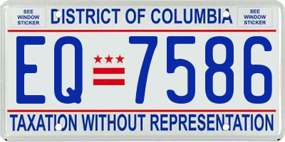 DC license plate EQ7586