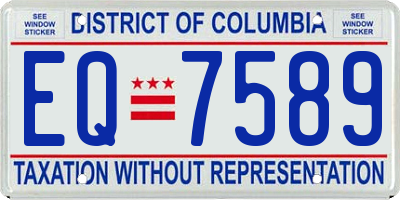 DC license plate EQ7589