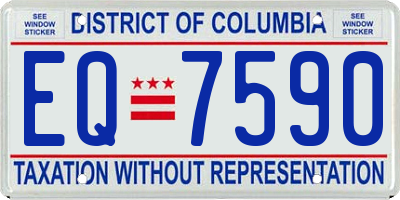 DC license plate EQ7590
