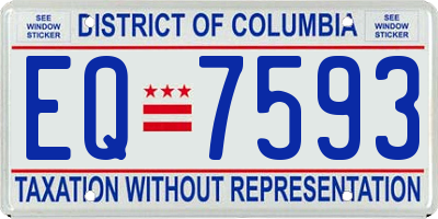 DC license plate EQ7593