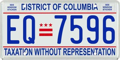 DC license plate EQ7596