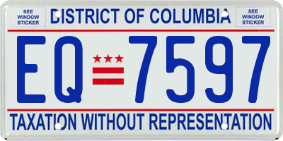DC license plate EQ7597