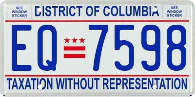 DC license plate EQ7598