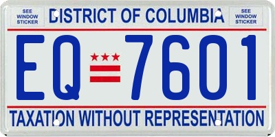 DC license plate EQ7601