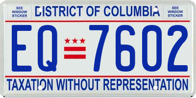 DC license plate EQ7602