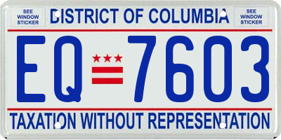 DC license plate EQ7603