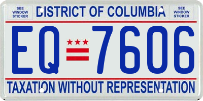 DC license plate EQ7606