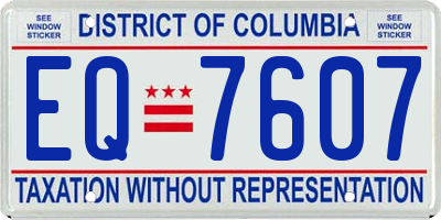 DC license plate EQ7607