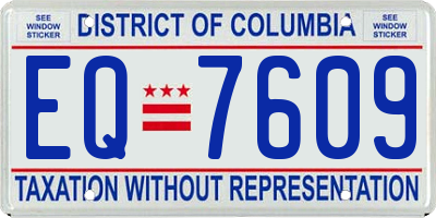 DC license plate EQ7609