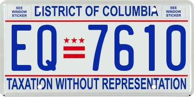 DC license plate EQ7610