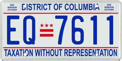 DC license plate EQ7611