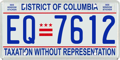 DC license plate EQ7612