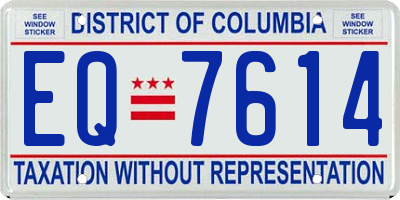 DC license plate EQ7614