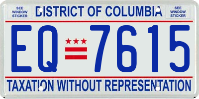 DC license plate EQ7615