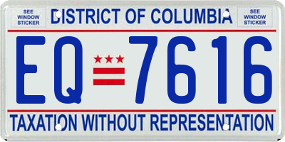 DC license plate EQ7616