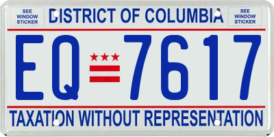 DC license plate EQ7617