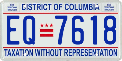 DC license plate EQ7618
