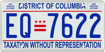 DC license plate EQ7622