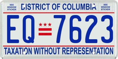 DC license plate EQ7623