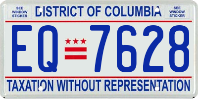 DC license plate EQ7628