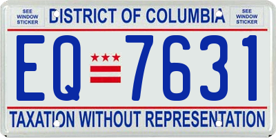 DC license plate EQ7631