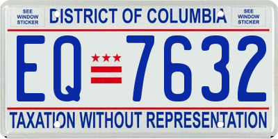 DC license plate EQ7632