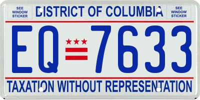 DC license plate EQ7633